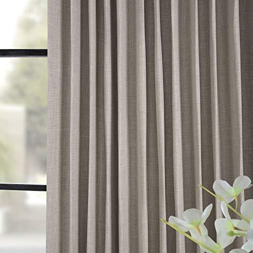 HPD Half Price Drapes BOCH-LN1857-84-DW Faux Linen Extra Wide Blackout Room Darkening Curtain, 100 X 84, Oatmeal