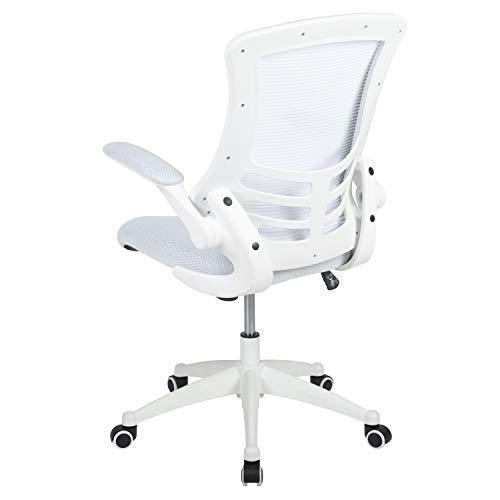 Flash Furniture Mid-Back Black Mesh Swivel Ergonomic Task Office Chair with Flip-Up Arms - BL-X-5M-BK-GG