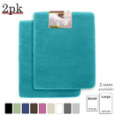 Clara Clark 2-Pack Bath Mat Set – Large and Small Bathroom Rug Set, Absorbent Memory Foam Bath Rugs, Non-Slip, Thick, Cozy Velvet Microfiber Bathrug, Plush Shower, Toilet Floor Bathmats Carpet, Black