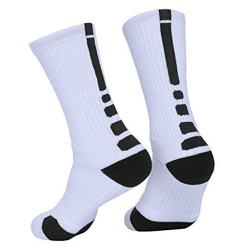 DISILE Elite Basketball Socks, Cushioned Dri-Fit Athletic Crew Socks - Thick Sports Socks For Men & Women