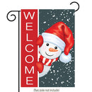 GDF Studio Christmas Welcome Garden Flag, Super Cute Snowman in Santa Hat Red Neckerchief Double-Sided, 100% All-Weather Polyester, Winter/Christmas Yard Flag to Bright Up Your Garden 12.5" x 18"