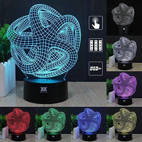 3D Illusion Animal Giraffe Remote Control LED Desk Table Night Light Lamp 7 Color Touch Lamp Kiddie Kids Children Family Holiday Gift Home Office Childrenroom Theme Decoration by HUI YUAN
