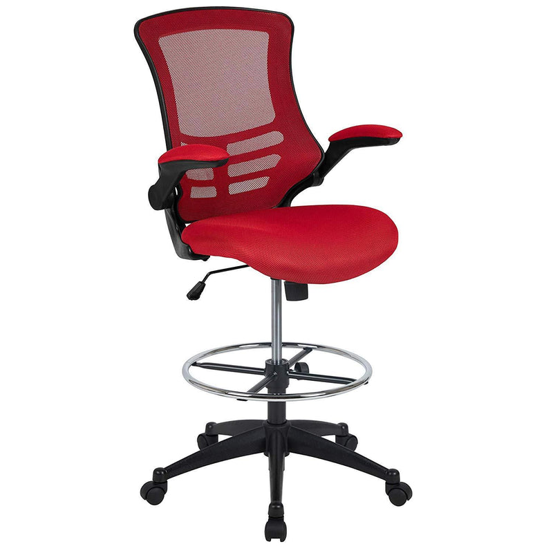 Flash Furniture Mid-Back Black Mesh Swivel Ergonomic Task Office Chair with Flip-Up Arms - BL-X-5M-BK-GG