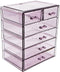 Sorbus Cosmetics Makeup and Jewelry Big Storage Display-Stylish Vanity, Bathroom Case, 4 Large, 2 Small Drawers, Clear