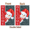 GDF Studio Christmas Welcome Garden Flag, Super Cute Snowman in Santa Hat Red Neckerchief Double-Sided, 100% All-Weather Polyester, Winter/Christmas Yard Flag to Bright Up Your Garden 12.5" x 18"