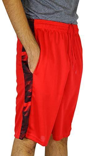 Real Essentials Men's Active Athletic Performance Shorts with Pockets - 5 Pack