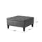 Svitlife Living Room Upholstered Ottoman with Nailhead Trim Seat Footstool Leather Bed End Table Box Round Coffee Polyester