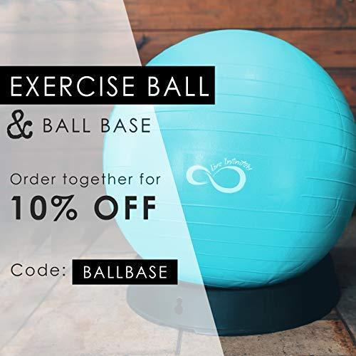 Live Infinitely Exercise Ball (55cm-95cm) Extra Thick Professional Grade Balance & Stability Ball- Anti Burst Tested Supports 2200lbs- Includes Hand Pump & Workout Guide Access