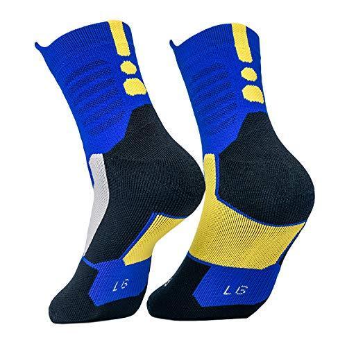 DISILE Elite Basketball Socks, Cushioned Dri-Fit Athletic Crew Socks - Thick Sports Socks For Men & Women