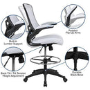 Flash Furniture Mid-Back Black Mesh Swivel Ergonomic Task Office Chair with Flip-Up Arms - BL-X-5M-BK-GG