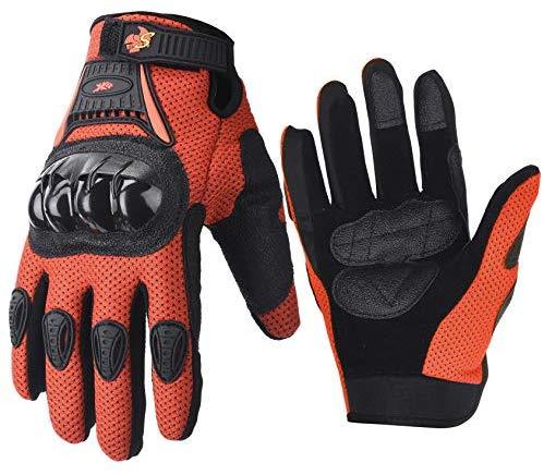 Street Bike Full Finger Motorcycle Gloves 09 (Large, black)