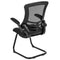 Flash Furniture Mid-Back Black Mesh Swivel Ergonomic Task Office Chair with Flip-Up Arms - BL-X-5M-BK-GG