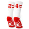 Classic Stripe Team Number Socks | Woven Mid-Calf | White & Red