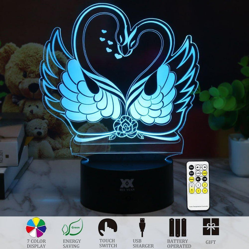 3D Illusion Animal Giraffe Remote Control LED Desk Table Night Light Lamp 7 Color Touch Lamp Kiddie Kids Children Family Holiday Gift Home Office Childrenroom Theme Decoration by HUI YUAN