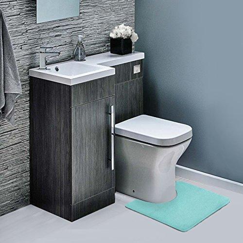 Clara Clark 2-Pack Bath Mat Set – Large and Small Bathroom Rug Set, Absorbent Memory Foam Bath Rugs, Non-Slip, Thick, Cozy Velvet Microfiber Bathrug, Plush Shower, Toilet Floor Bathmats Carpet, Black