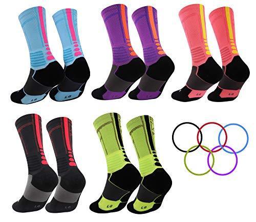 DISILE Elite Basketball Socks, Cushioned Dri-Fit Athletic Crew Socks - Thick Sports Socks For Men & Women