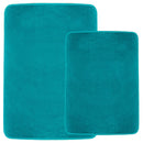 Clara Clark 2-Pack Bath Mat Set – Large and Small Bathroom Rug Set, Absorbent Memory Foam Bath Rugs, Non-Slip, Thick, Cozy Velvet Microfiber Bathrug, Plush Shower, Toilet Floor Bathmats Carpet, Black