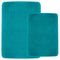 Clara Clark 2-Pack Bath Mat Set – Large and Small Bathroom Rug Set, Absorbent Memory Foam Bath Rugs, Non-Slip, Thick, Cozy Velvet Microfiber Bathrug, Plush Shower, Toilet Floor Bathmats Carpet, Black