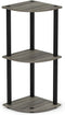 Furinno Turn-N-Tube 5 Tier Corner Display Rack Multipurpose Shelving Unit, Columbia Walnut/Black