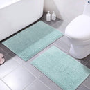 Office Marshal 16x24 Inches Non-Slip Bathroom Rug Shag Shower Mat Machine-Washable Bath Mats with Water Absorbent Soft Microfibers, 2 Pack, Black