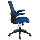 Flash Furniture Mid-Back Black Mesh Swivel Ergonomic Task Office Chair with Flip-Up Arms - BL-X-5M-BK-GG