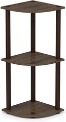 Furinno Turn-N-Tube 5 Tier Corner Display Rack Multipurpose Shelving Unit, Columbia Walnut/Black