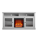 Ameriwood Home Chicago TV Stand with Fireplace, Rustic Gray