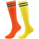 Youth Soccer Socks Fasoar Teens Knee High Football Socks Long Striped Rugby Tube Socks 2/6/10 Pairs