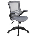 Flash Furniture Mid-Back Black Mesh Swivel Ergonomic Task Office Chair with Flip-Up Arms - BL-X-5M-BK-GG