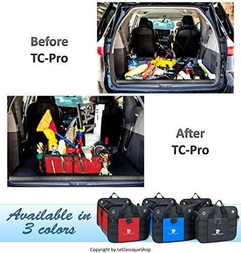 TRUNKCRATEPRO Collapsible Portable Multi Compartments Heavy Duty Non-Slip Cargo Trunk Organizer Storage, Blue