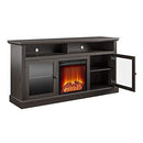 Ameriwood Home Chicago TV Stand with Fireplace, Rustic Gray