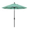 California Umbrella 9' Round Aluminum Market Umbrella, Crank Lift, Collar Tilt, White Pole, Sunbrella Pacific Blue