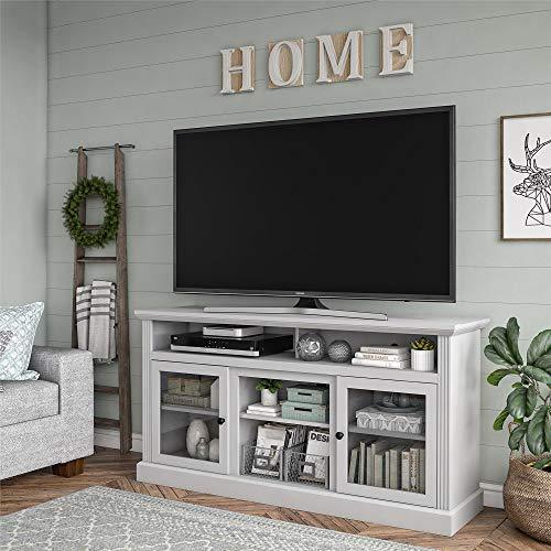 Ameriwood Home Chicago TV Stand with Fireplace, Rustic Gray