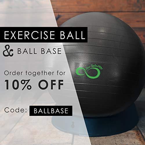 Live Infinitely Exercise Ball (55cm-95cm) Extra Thick Professional Grade Balance & Stability Ball- Anti Burst Tested Supports 2200lbs- Includes Hand Pump & Workout Guide Access