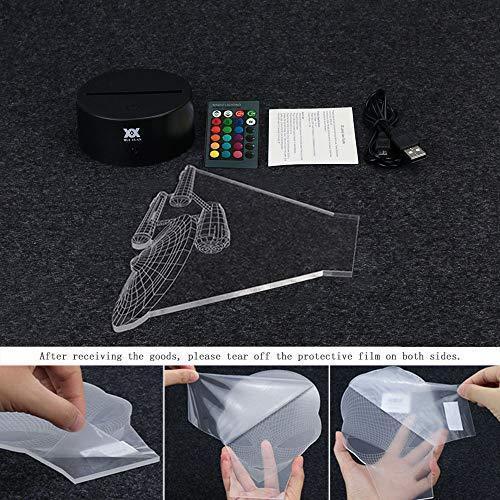 3D Illusion Animal Giraffe Remote Control LED Desk Table Night Light Lamp 7 Color Touch Lamp Kiddie Kids Children Family Holiday Gift Home Office Childrenroom Theme Decoration by HUI YUAN