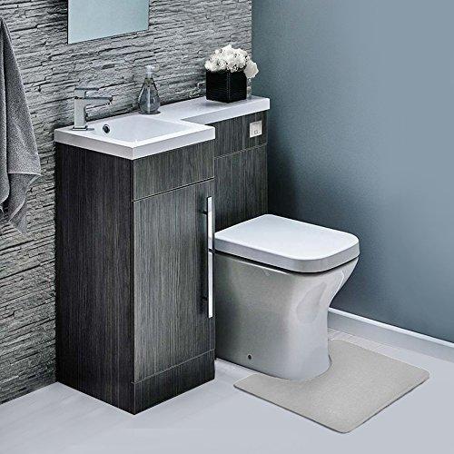 Clara Clark 2-Pack Bath Mat Set – Large and Small Bathroom Rug Set, Absorbent Memory Foam Bath Rugs, Non-Slip, Thick, Cozy Velvet Microfiber Bathrug, Plush Shower, Toilet Floor Bathmats Carpet, Black
