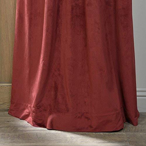 Half Price Drapes VPCH-184005-108-GRBO Signature Grommet Blackout Velvet Curtain, Natural Grey, 50 X 108