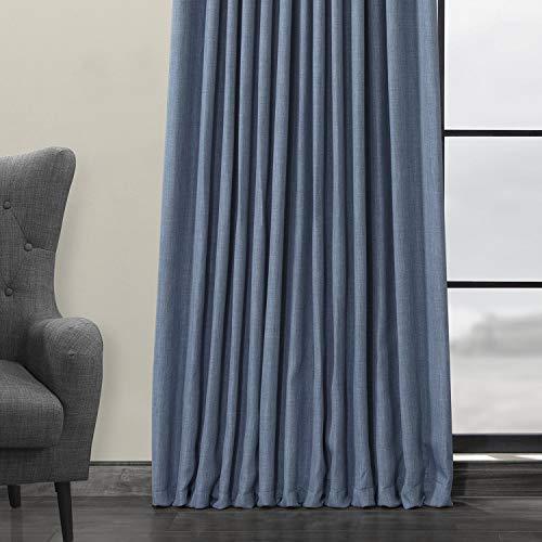 HPD Half Price Drapes BOCH-LN1857-84-DW Faux Linen Extra Wide Blackout Room Darkening Curtain, 100 X 84, Oatmeal