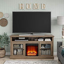 Ameriwood Home Chicago TV Stand with Fireplace, Rustic Gray