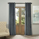 Half Price Drapes VPCH-184005-108-GRBO Signature Grommet Blackout Velvet Curtain, Natural Grey, 50 X 108