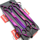 Elfirly 7.0in Professional Pet Grooming Scissors Set,Straight & Thinning & Curved Scissors 4pcs Set for Dog Grooming