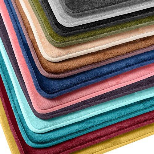 Clara Clark 2-Pack Bath Mat Set – Large and Small Bathroom Rug Set, Absorbent Memory Foam Bath Rugs, Non-Slip, Thick, Cozy Velvet Microfiber Bathrug, Plush Shower, Toilet Floor Bathmats Carpet, Black