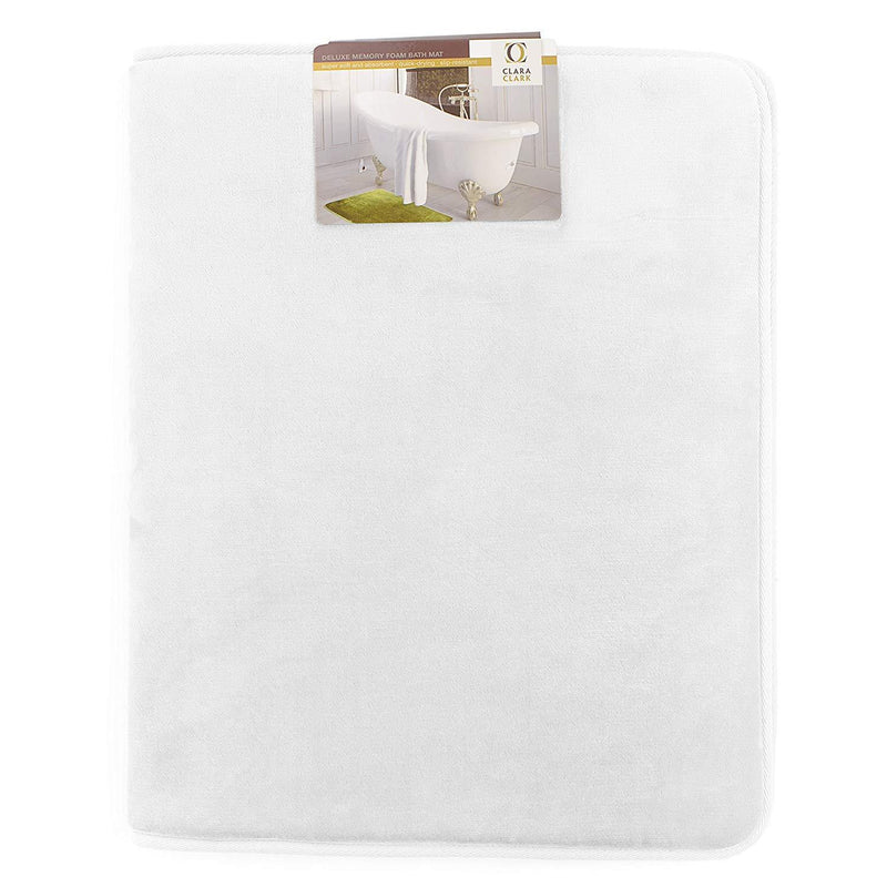 Clara Clark 2-Pack Bath Mat Set – Large and Small Bathroom Rug Set, Absorbent Memory Foam Bath Rugs, Non-Slip, Thick, Cozy Velvet Microfiber Bathrug, Plush Shower, Toilet Floor Bathmats Carpet, Black