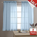 2 Panel Sheer Curtains White 84 inch Living Room Drapes Window Curtain Voile Sheers Linen Textured