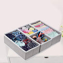 Homyfort Foldable Cloth Storage Box Closet Dresser Drawer Organizer Cube Basket Bins Containers Divider with Drawers for Underwear, Bras, Socks, Ties, Scarves, Set of 6, Grey