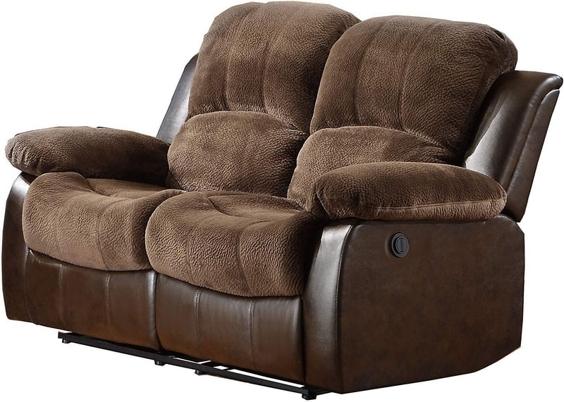 Homelegance Resonance 83" Bonded Leather Double Reclining Sofa, Brown