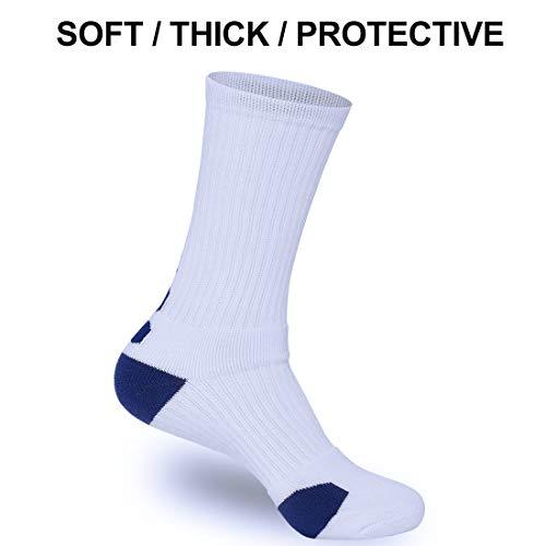 DISILE Elite Basketball Socks, Cushioned Dri-Fit Athletic Crew Socks - Thick Sports Socks For Men & Women