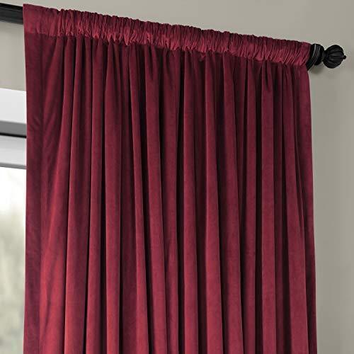 Half Price Drapes VPCH-VET1211-84 Signature Doublewide Blackout Velvet Curtain, Amber Gold, 100 X 84