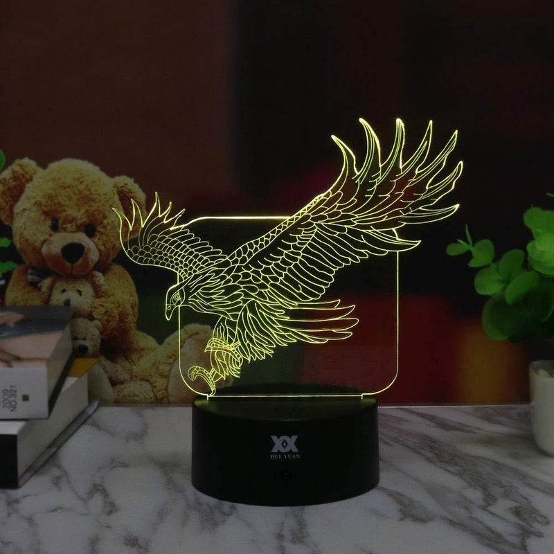 3D Illusion Animal Giraffe Remote Control LED Desk Table Night Light Lamp 7 Color Touch Lamp Kiddie Kids Children Family Holiday Gift Home Office Childrenroom Theme Decoration by HUI YUAN