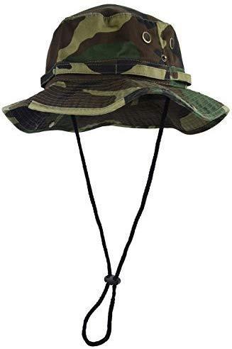 Summer Bucket Cap, Sun Hat Chinstrap, Outdoor Hunting Fishing Safari Boonie Hat